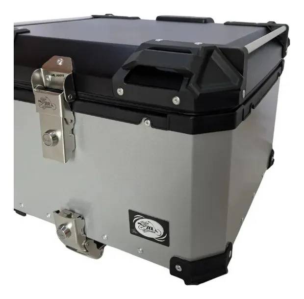 Baul Maletero Sm 45 Litros Espaldar Base Aluminio Tipo Dr1 Plateado