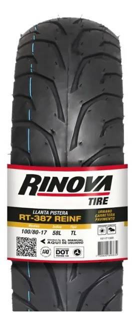 Llanta Moto 110/70-17 Rt-387 Tl 54l Rinova Tires