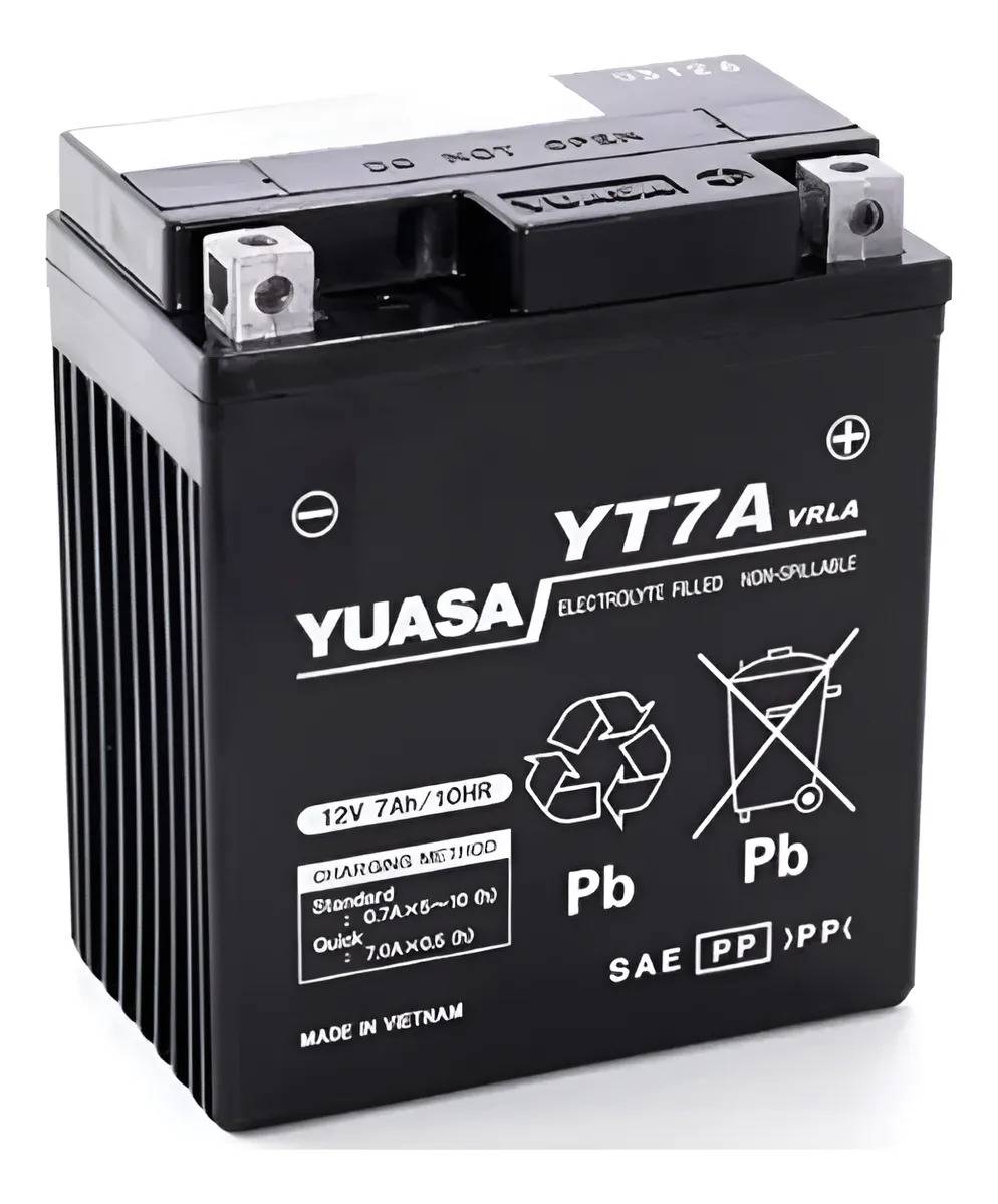 Batería Moto Yuasa Original Akt Ttr 125 Xtz 250 Cb190r Yt7a Derecho