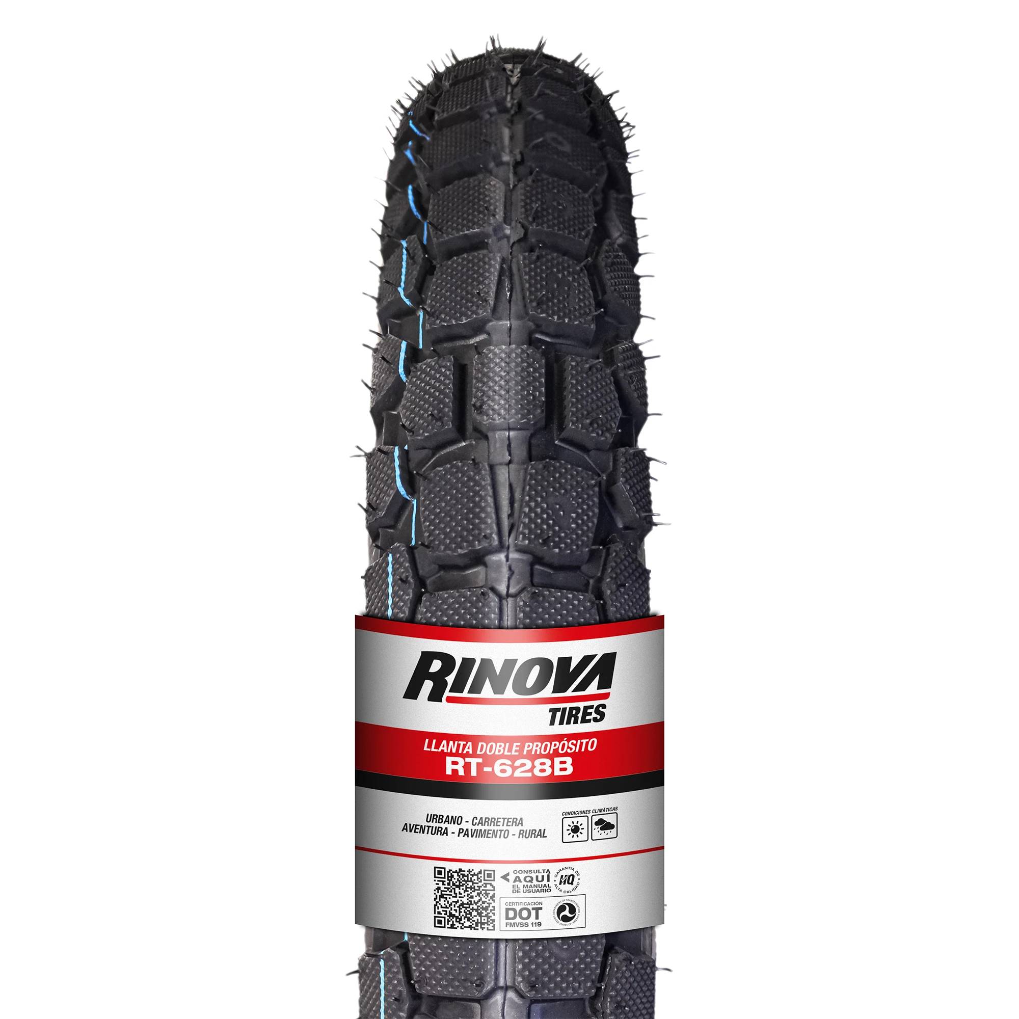 Llanta Moto Doble Propósito 300-14 RINOVA RT-628B TT 48L