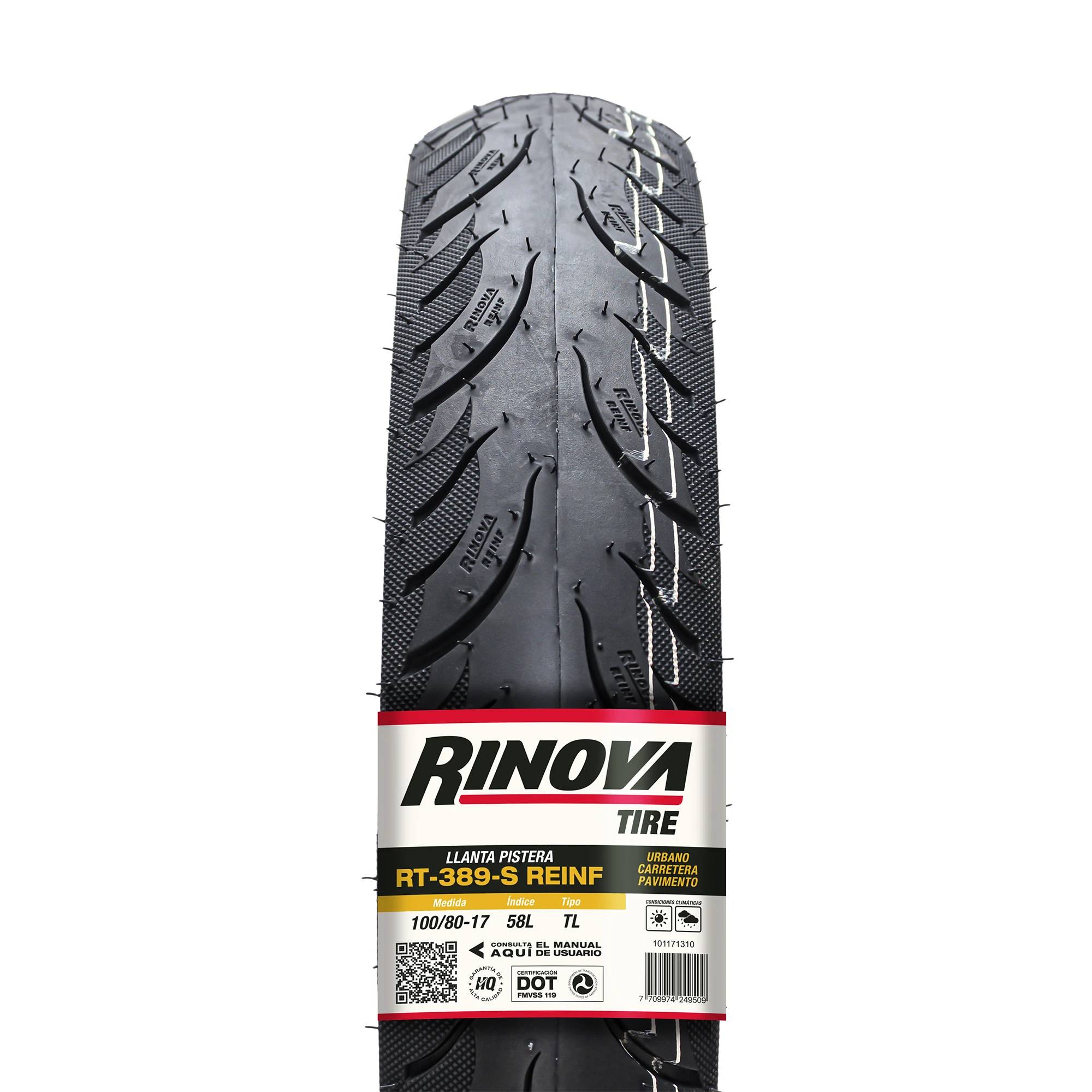 Llanta Moto Pistera 80/90-17 Rinova Reforzada RT389-S 50L Sellomatic