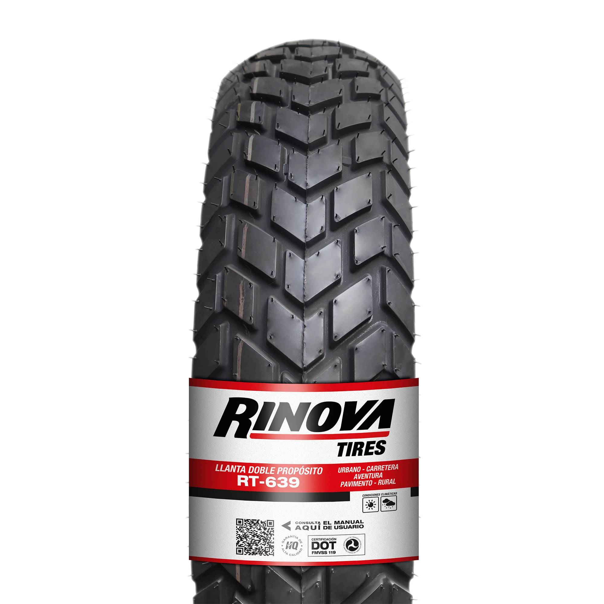 Llanta Moto Doble Propósito 130/70-18 Rinova RT-639 TT 69P