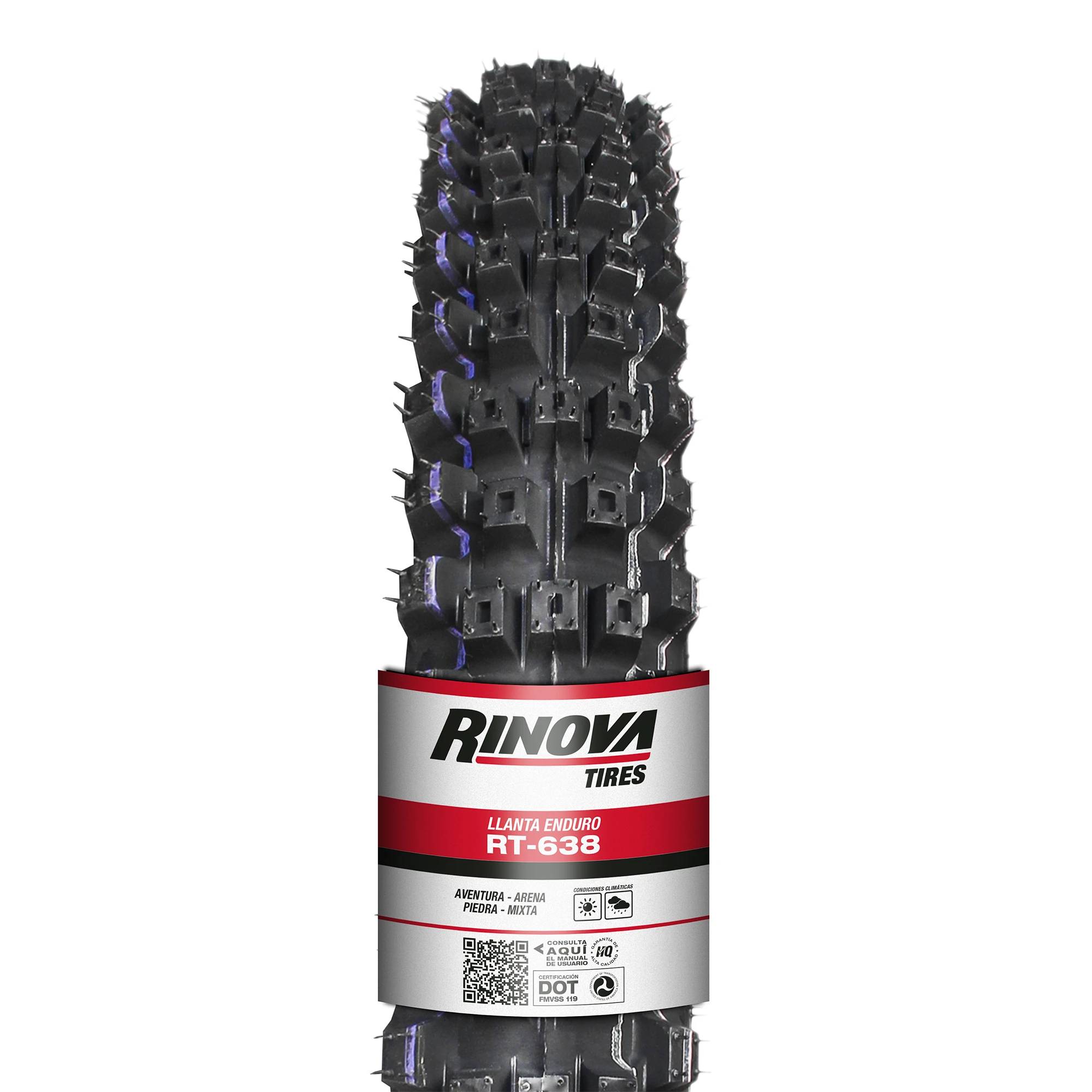 Llanta Moto Enduro 275-21 Rinova Tires RT-638 TT 57L