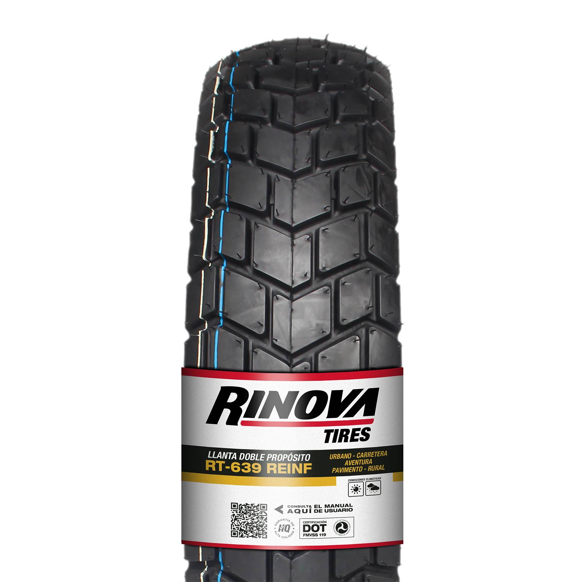 Llanta Moto Doble Propósito 140/70-17 78L RT-639 REINF TL RINOVA