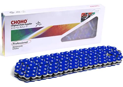 Cadena Moto 520 Oring 120l Reforzada Repuesto Choho Azul