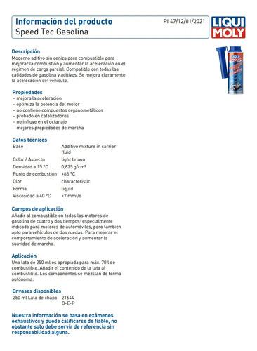 Aditivo Speed Tec Aceleracion Gasolina Liqui Moly 250ml 4