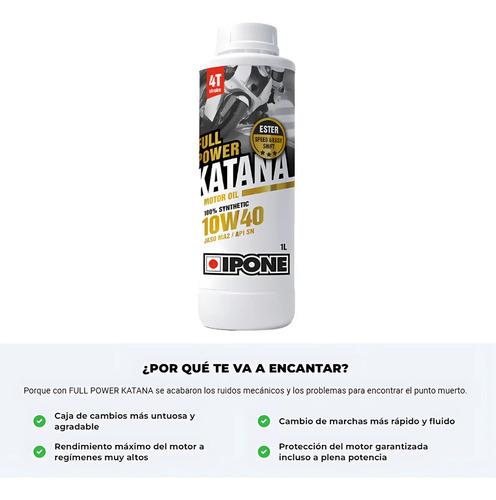 Aceite Lubricante Moto Ipone Katana 100% Sintetico 10w40 1l 2