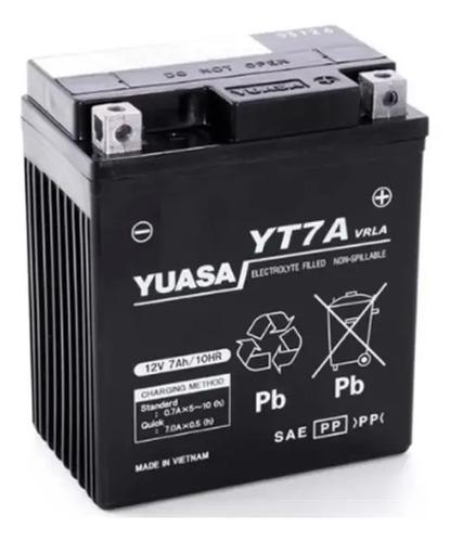 Batería Moto Yuasa Original Akt Ttr 125 Xtz 250 Cb190r Yt7a Derecho 3