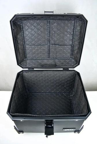 Baúl Moto 57 L Negro Con Soporte Desmontable Y Espaldar Acolchado Dr1 6