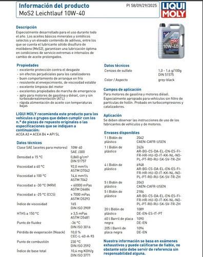 Liqui Moly Mos2 Leichtlauf 10w-40 4