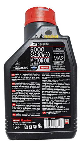 Aceite Lubricante Motor Moto Motul 5000 Sintetico 20w-50 1l 7
