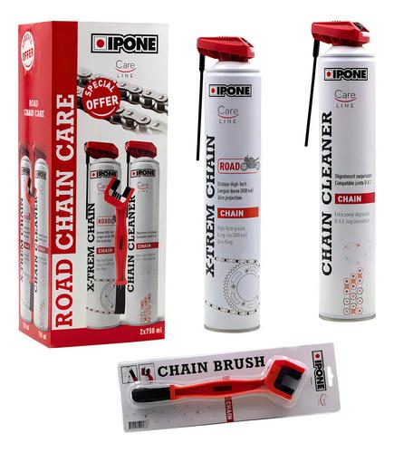Kit Lubricante Cadena Ipone Moto Ciudad Carretera C/ Cepillo 5