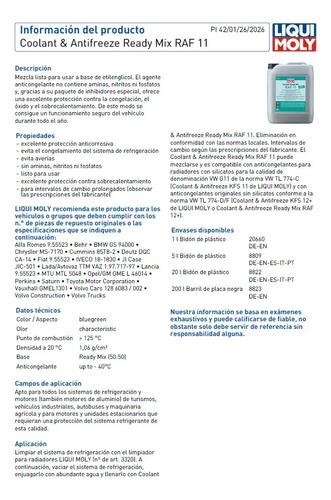 Refrigerante 50% Mix Raf11 Azul Liqui Moly 1l 2
