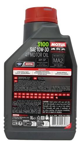 Aceite Moto Motul 5100 10w30 Api Sp Ma2 Semisintético X 1 L. 4