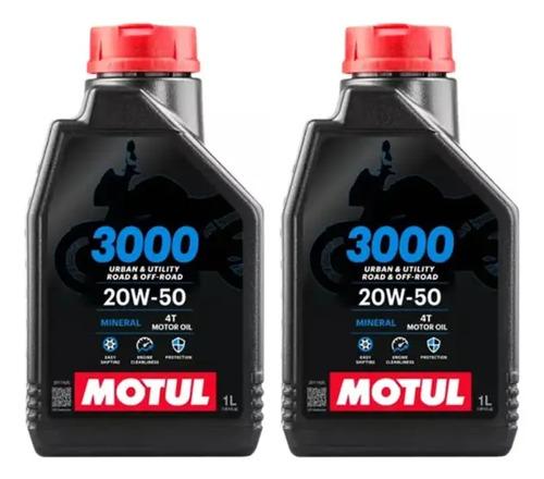 Aceite Motul 3000 20w50 Mineral Motos 4 T - 2 Piezas
