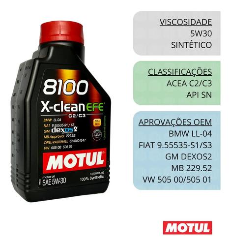 Aceite De Motor Sintético Motul 8100 X-clean Efe 5w30, 1 Lit 3