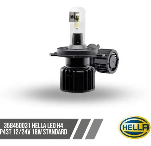 Kit Bombillo Led Hella Alta Potencia H4 Para Carro Y Moto H4 Negro Blanco Frío 2