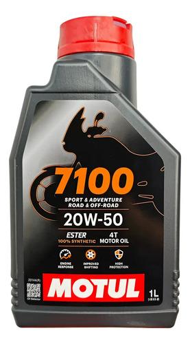 Aceite De Moto Y Cuatriciclos 20w-50 Full Sintético Motul 4t 7100 1l
