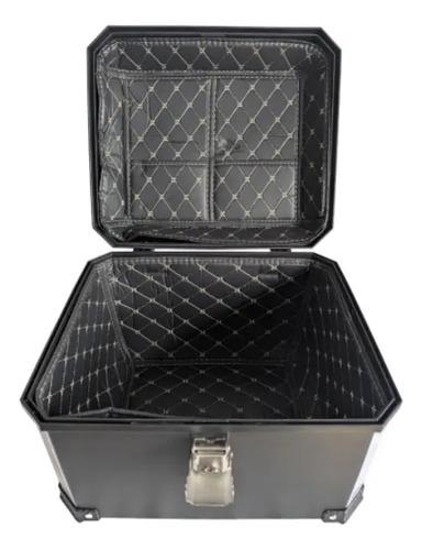 Baúl Moto 57 L Negro Con Soporte Desmontable Y Espaldar Acolchado Dr1 3