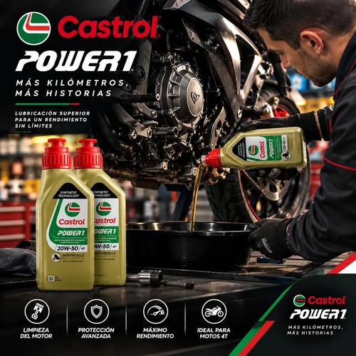 Aceite Lubricante Moto Para Motor Castrol Power 1 20w-50 Sintético 4t
