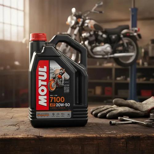 Aceite Para Motor Motul 7100 4t Sintético 20w-50 Para Motos Y Cuatriciclos 2