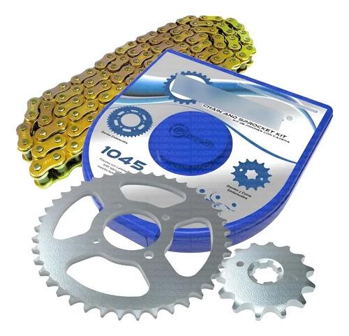 Kit Arrastre Akt Nkd 125 Y Sl 125 Speed Racing Cassarella Dorado