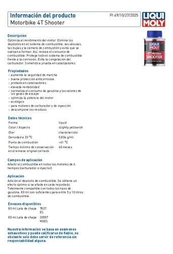 Aditivo Combustible Moto 4t Shooter Liqui Moly 80ml 3