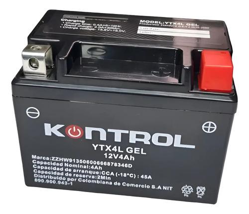 Batería Para Moto Hero Splendor Ismart Kontrol Ytx4l Gel Derecho