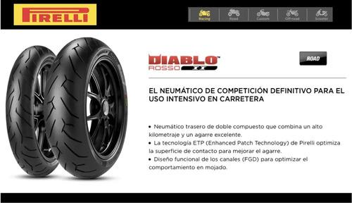 Llanta Trasera Para Moto Pirelli Diablo Rosso Ii Sin Cámara De 140/60 R17 H 63 X 1 Unidad 6