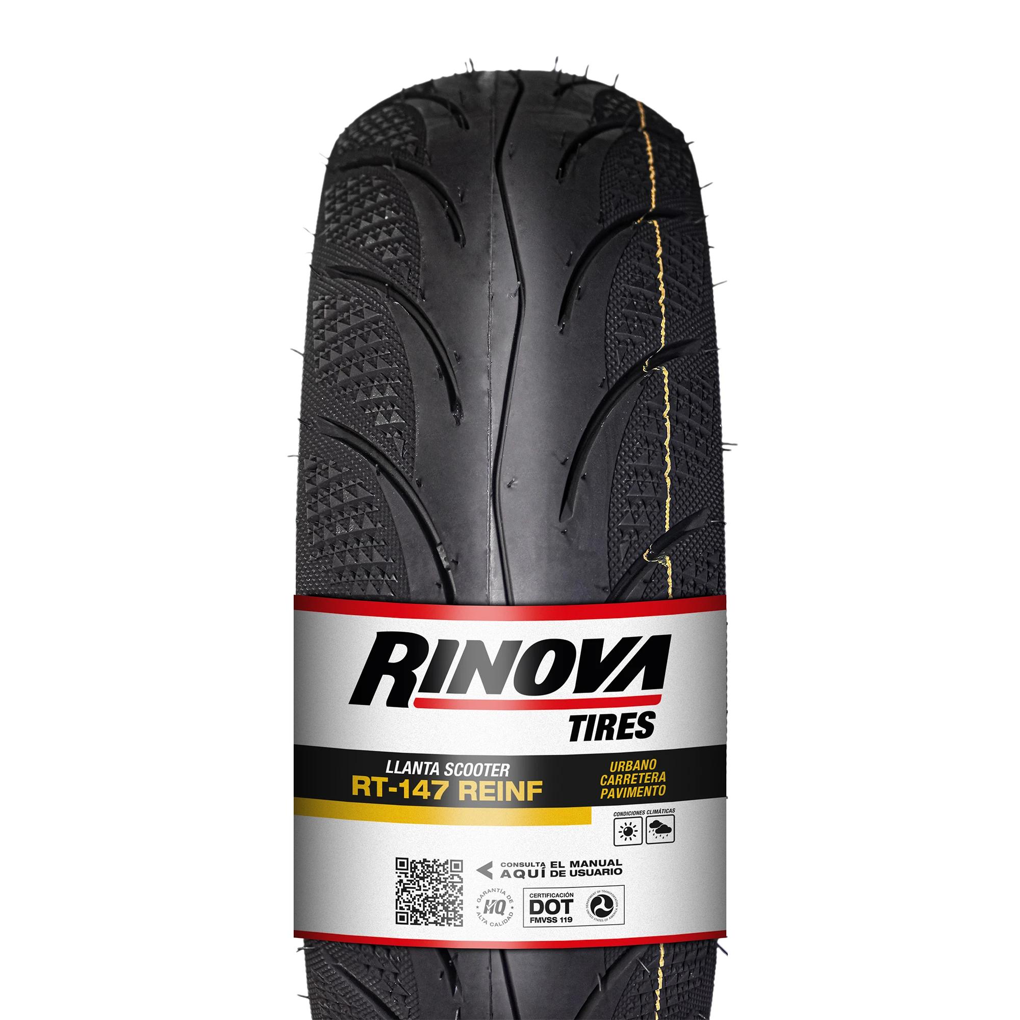 Llanta Moto Scooter 120/70-12 RT-147 RINOVA 58J Reforzada Sellomatic