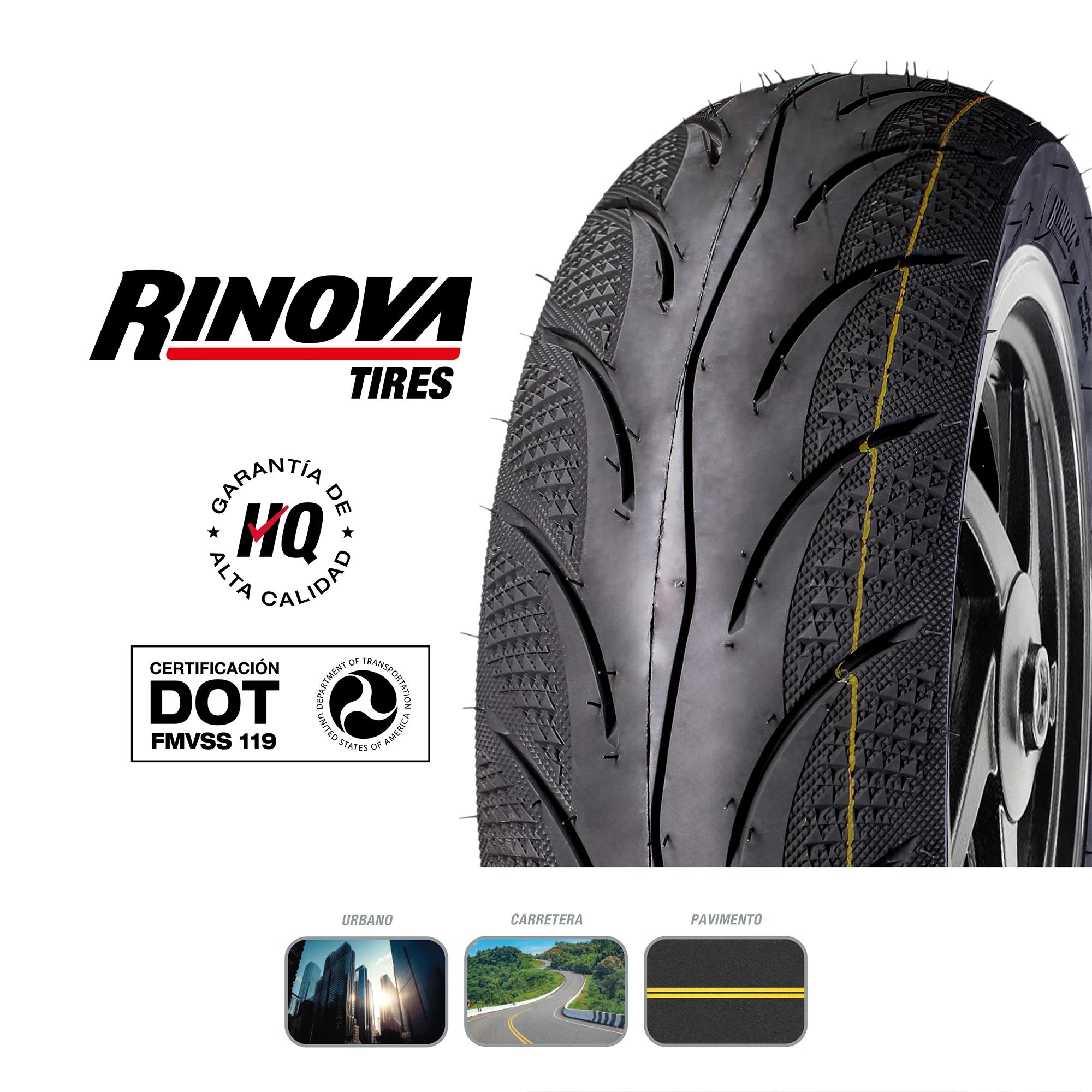 Llanta Moto Scooter 130/70-12 Rinova RT-147 68J Reforzada Sellomatic 5