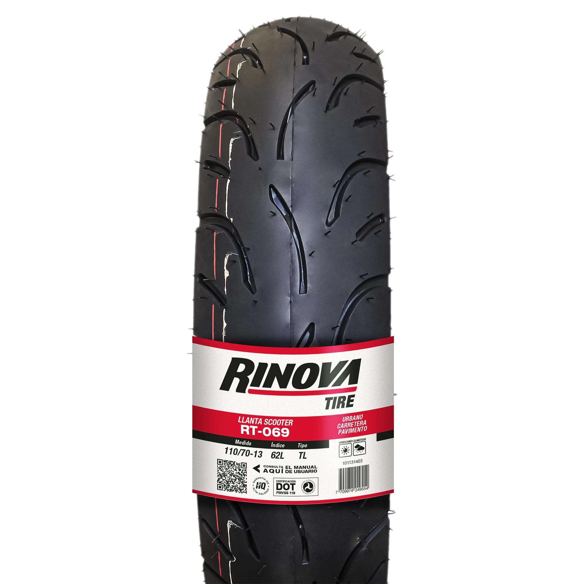 Llanta Moto Scooter 110/70-13 Rinova Tires RT-069 62L Sellomatic