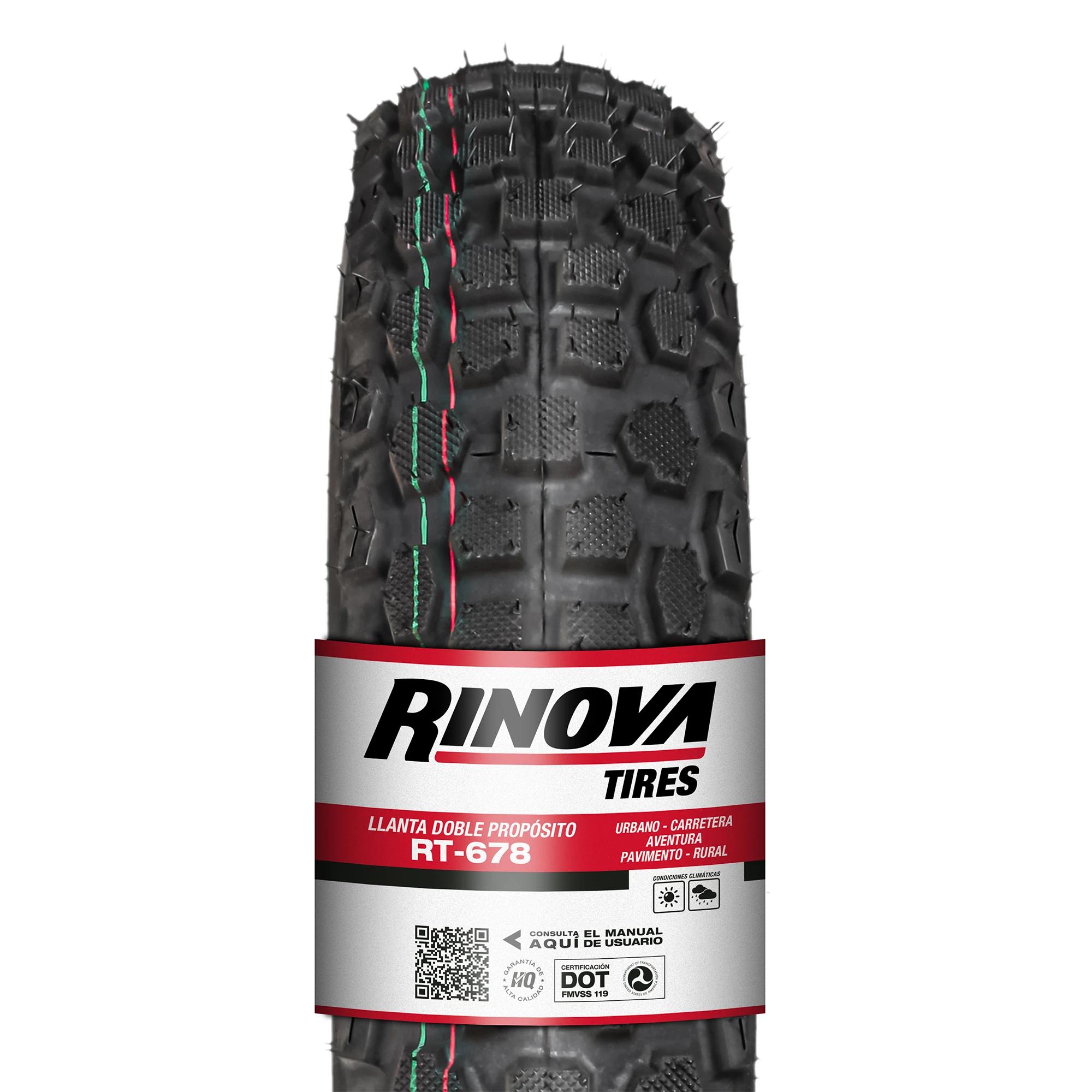 Llanta Moto Doble Propósito 110/90-16 Rinova RT-678 71L Sellomatic