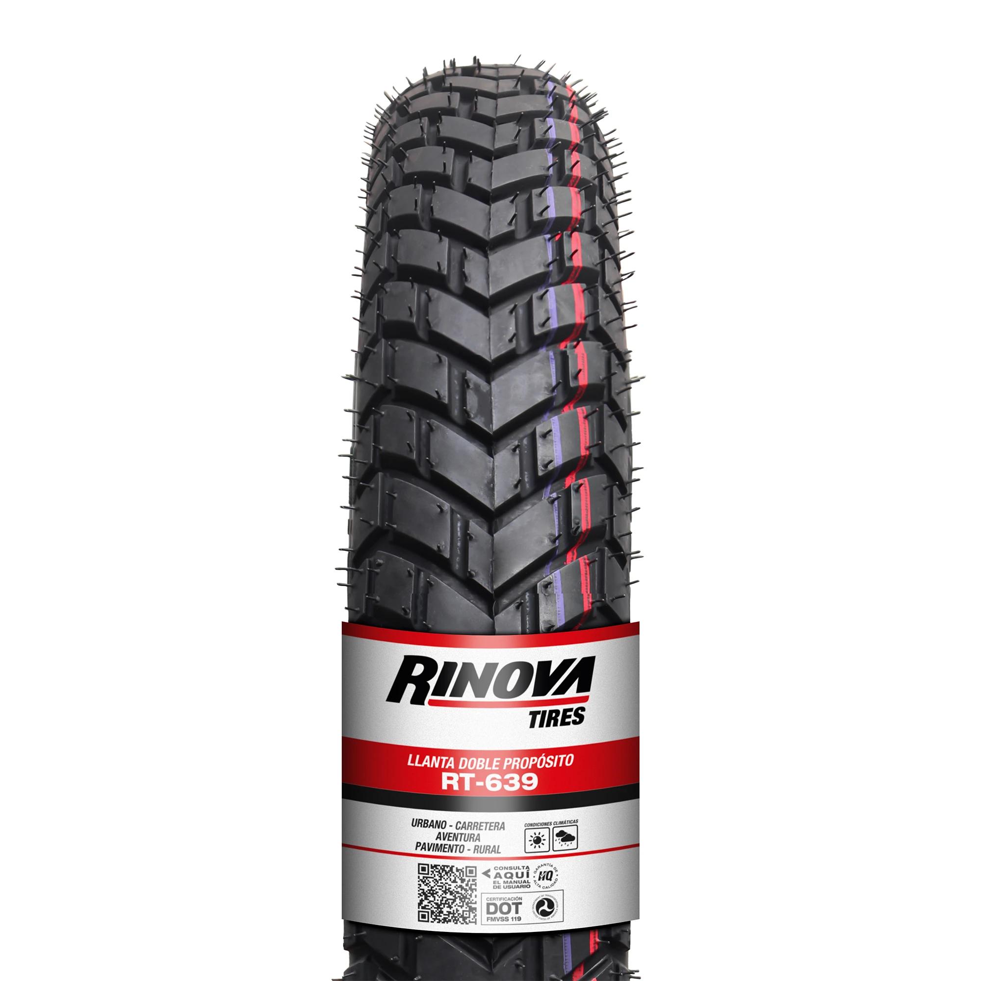 Llanta Moto Doble Propósito 275-17 Rinova RT-639 47L Sellomatic