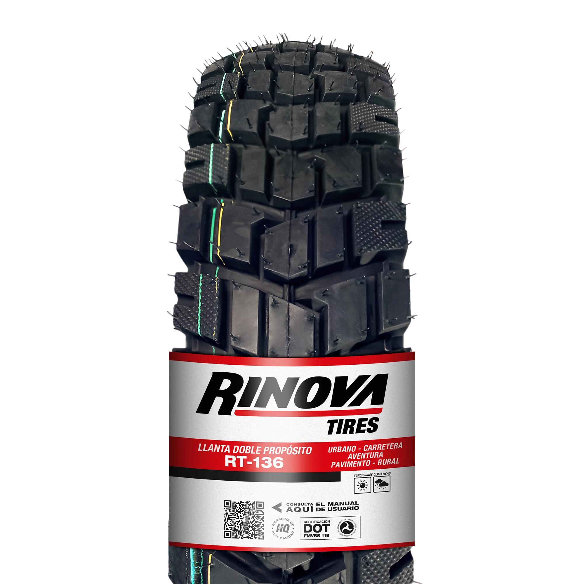 Llanta Moto Doble Propósito 110/90-17 Rinova RT-136 66L Sellomatic
