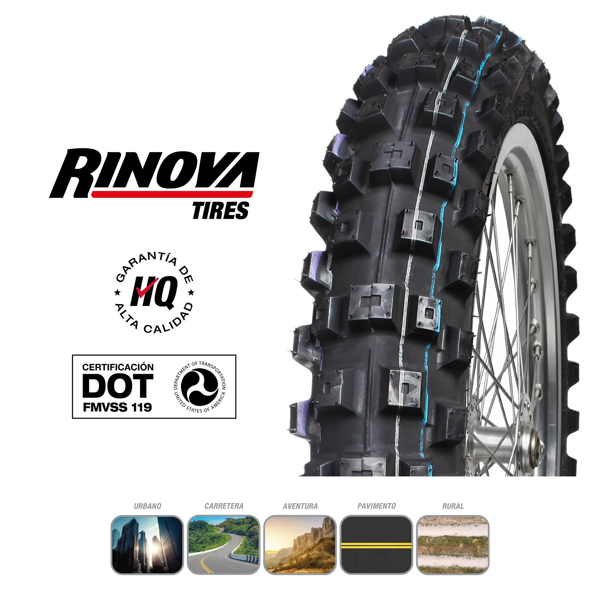 Llanta Moto Enduro 410-18 Rinova Tires RT-637 TT 65L 5