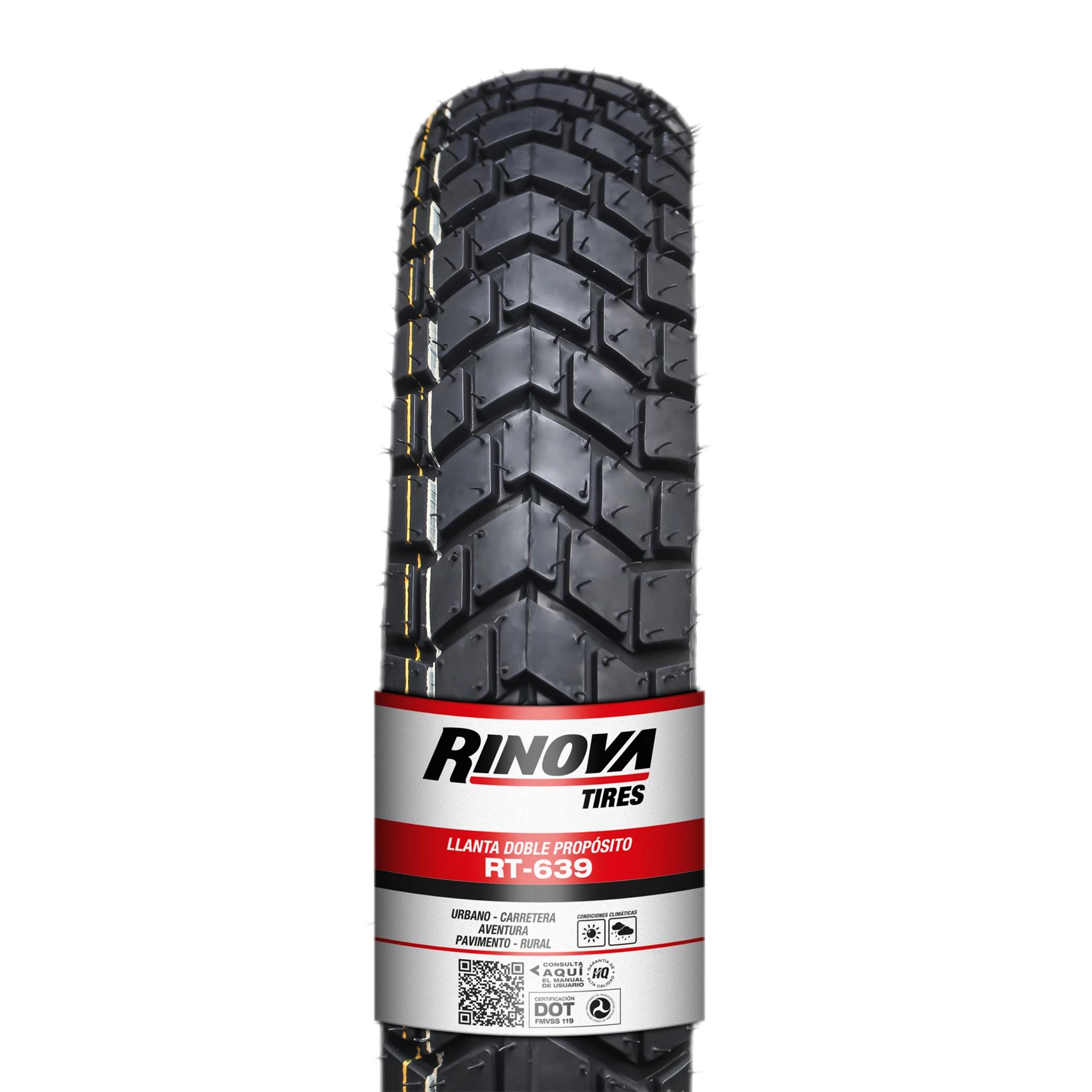 Llanta Moto Doble Propósito 90/90-19 Rinova RT-639 TT 64P