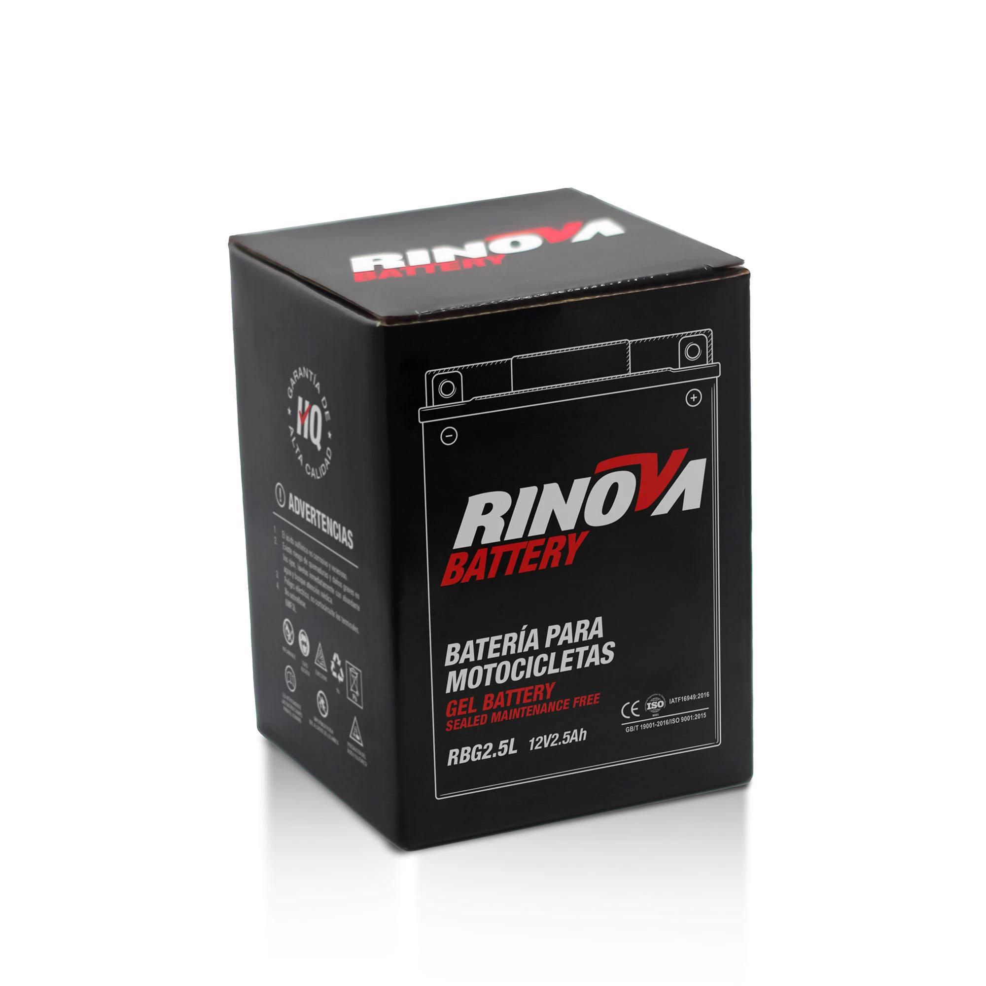 Batería de Gel 12V 2.5Ah para Motocicleta RBG2.5L Rinova Battery 3