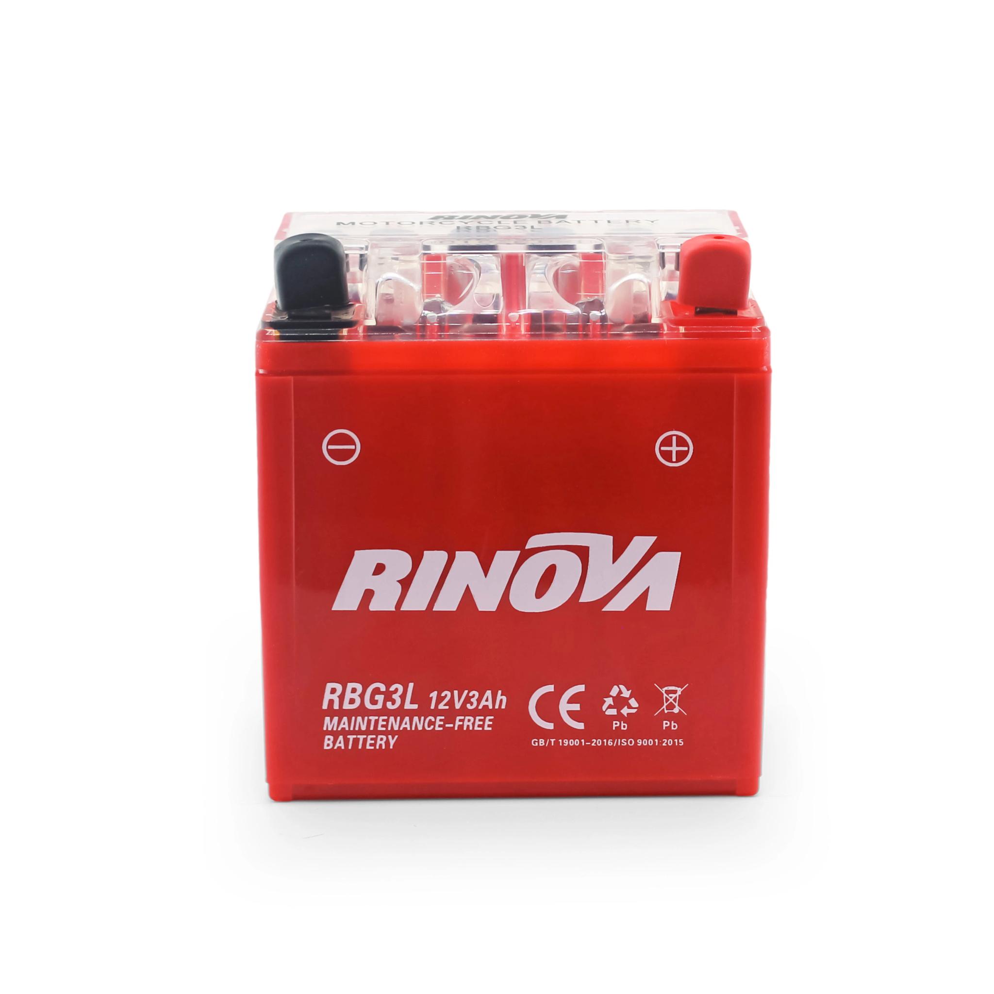 Batería de Gel 12V 3Ah para Motocicleta RBG3L Rinova Battery