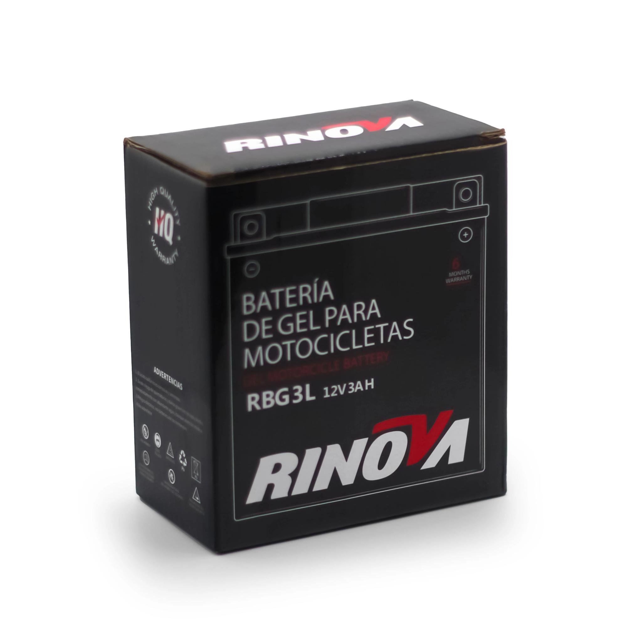 Batería de Gel 12V 3Ah para Motocicleta RBG3L Rinova Battery 3