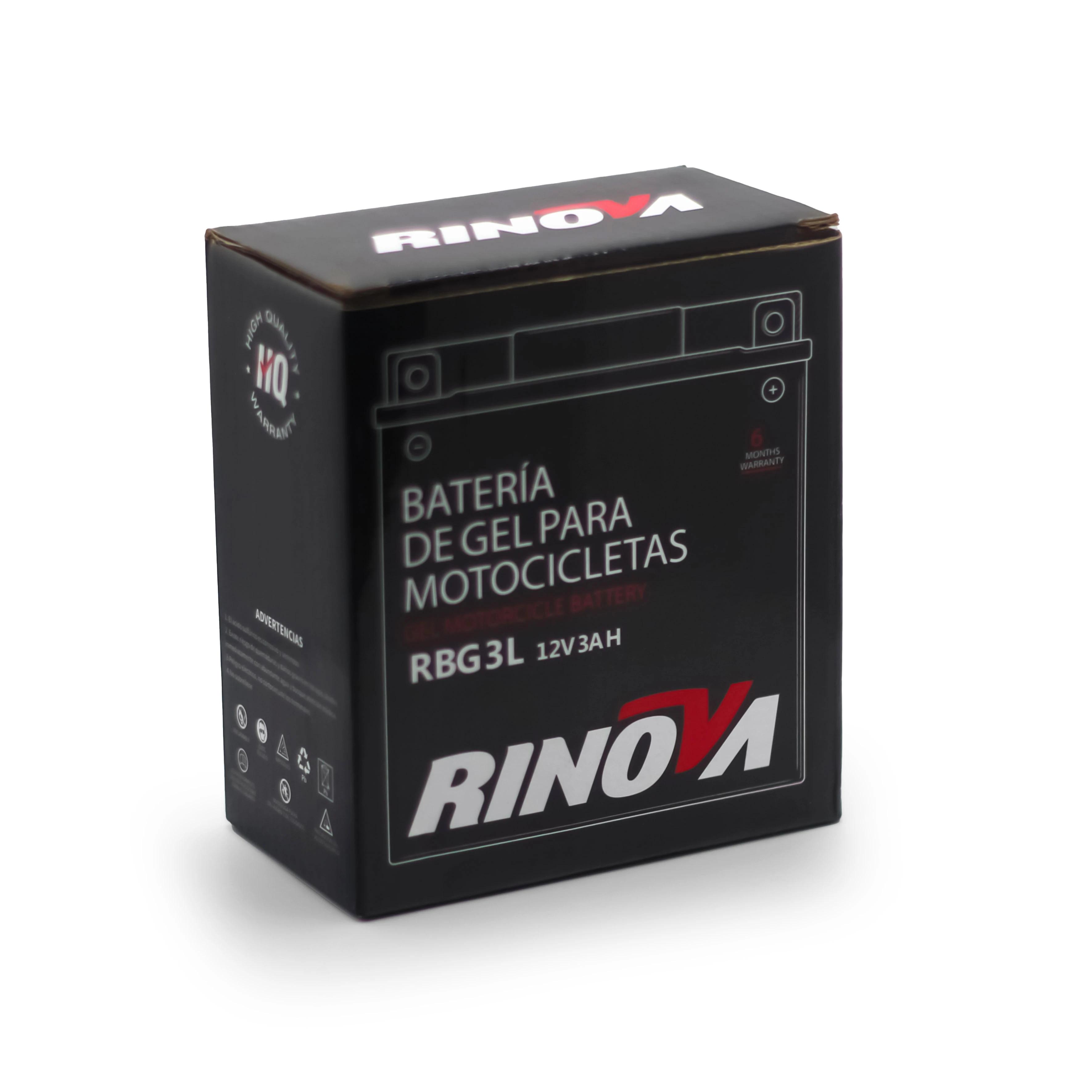 Batería de Gel 12V 3Ah para Motocicleta RBG3L Rinova Battery 3