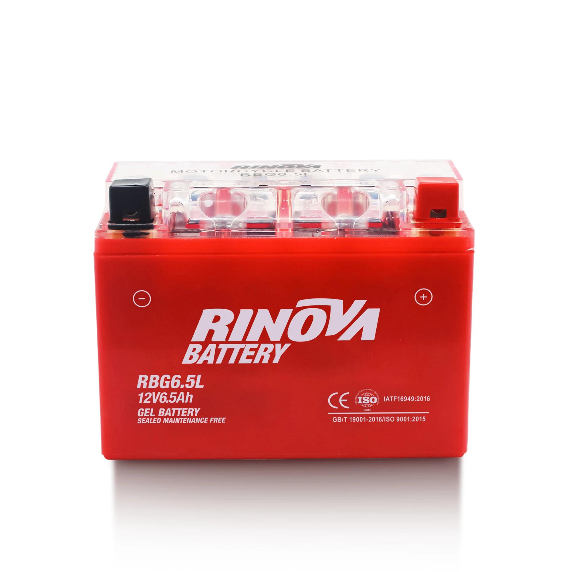 Batería de Gel 12V 6.5Ah para Motocicleta RBG6.5L Rinova Battery