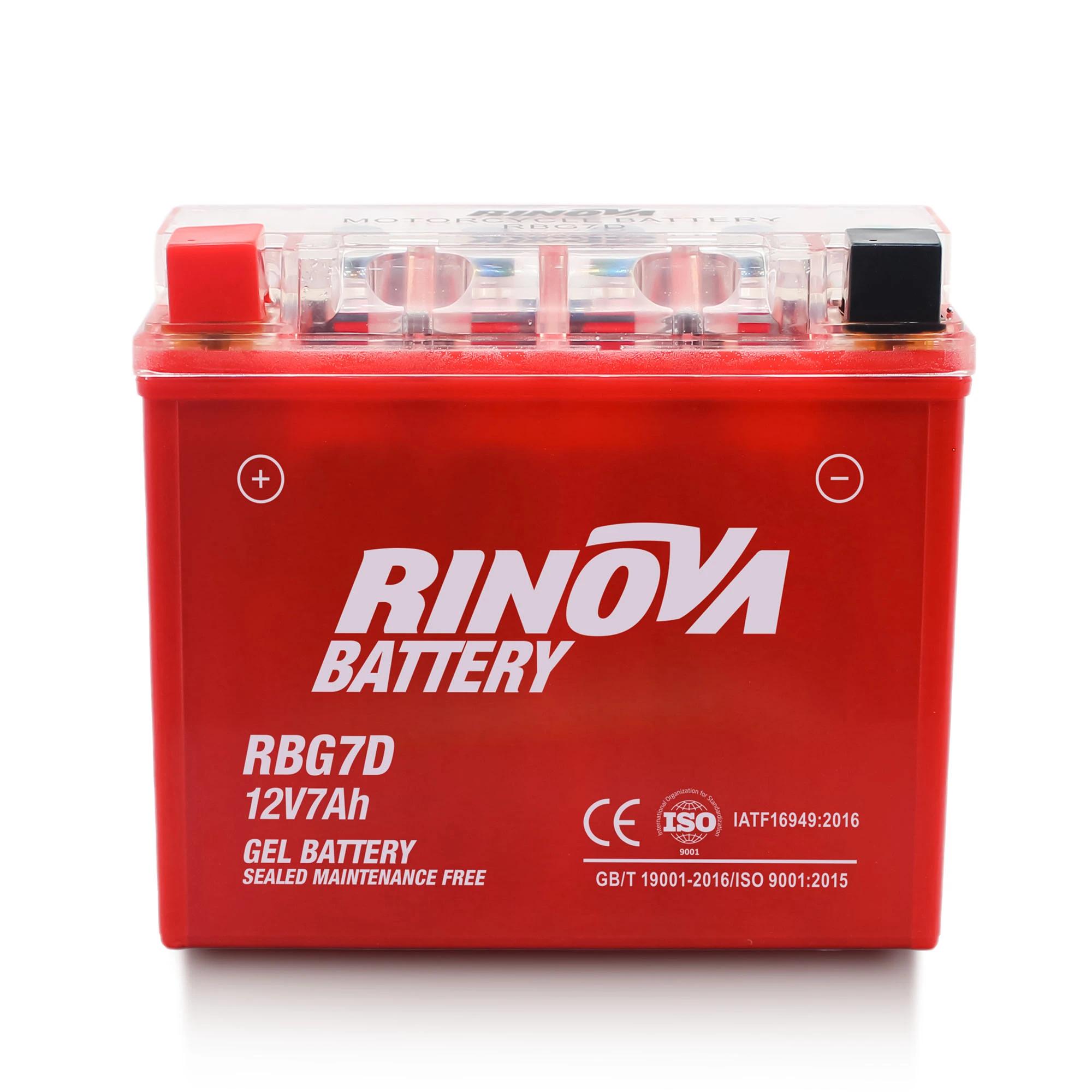 Batería de Gel 12V 7Ah para Motocicleta RBG7D Rinova Battery