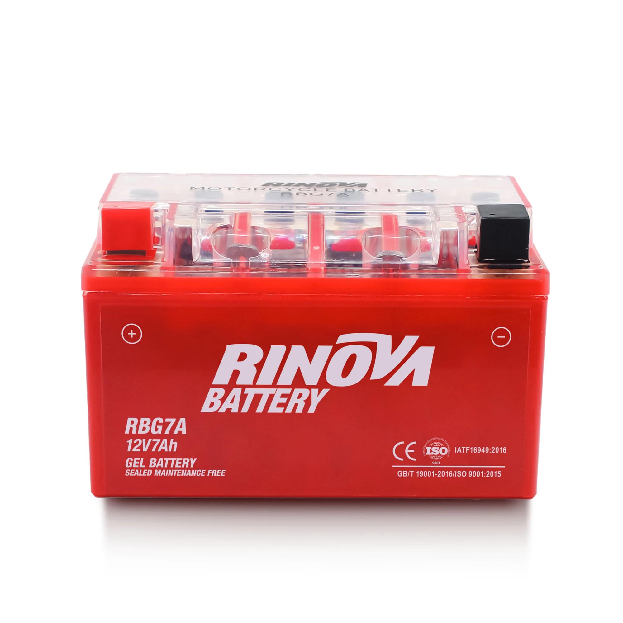 Batería de Gel 12V 7Ah para Motocicleta RBG7A Rinova Battery