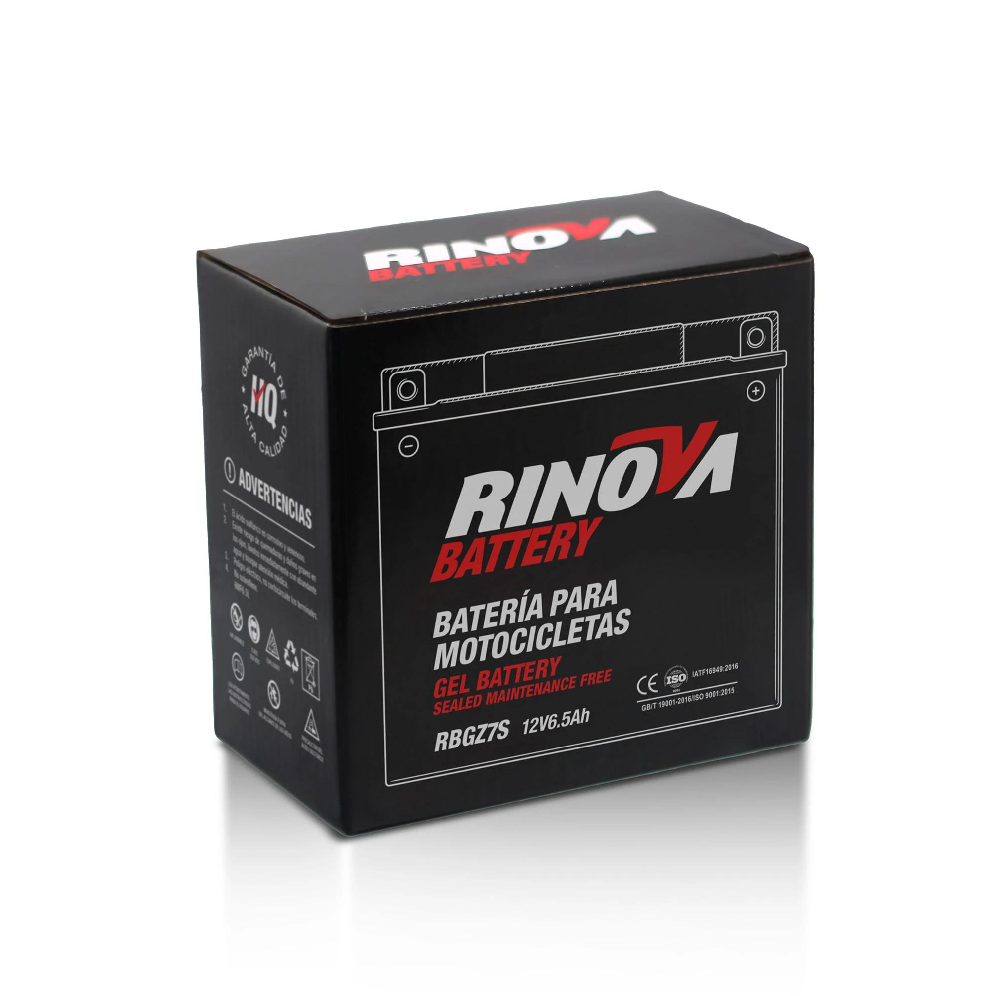 Batería de Gel 12V 6.5Ah para Motocicleta RBGZ7S Rinova Battery 3