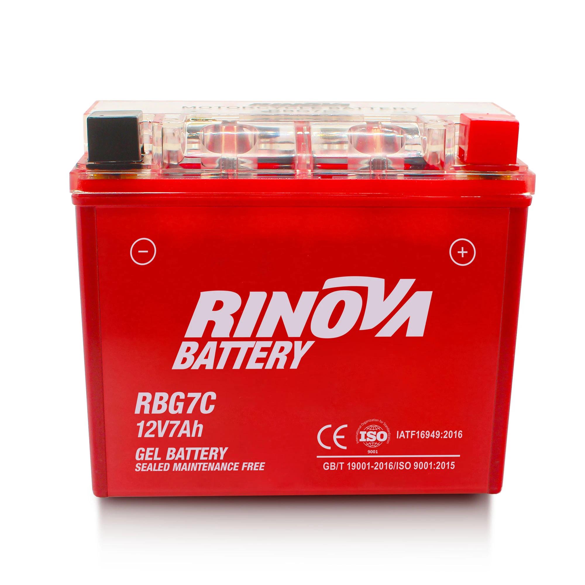 Batería de Gel 12V 7Ah para Motocicleta RBG7C Rinova Battery