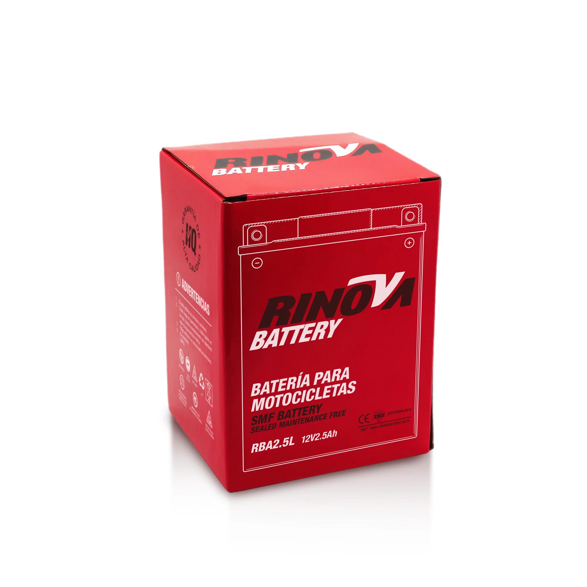 Batería Tipo Pila 12V 2.5Ah para Motocicleta RBA2.5L Rinova Battery 4