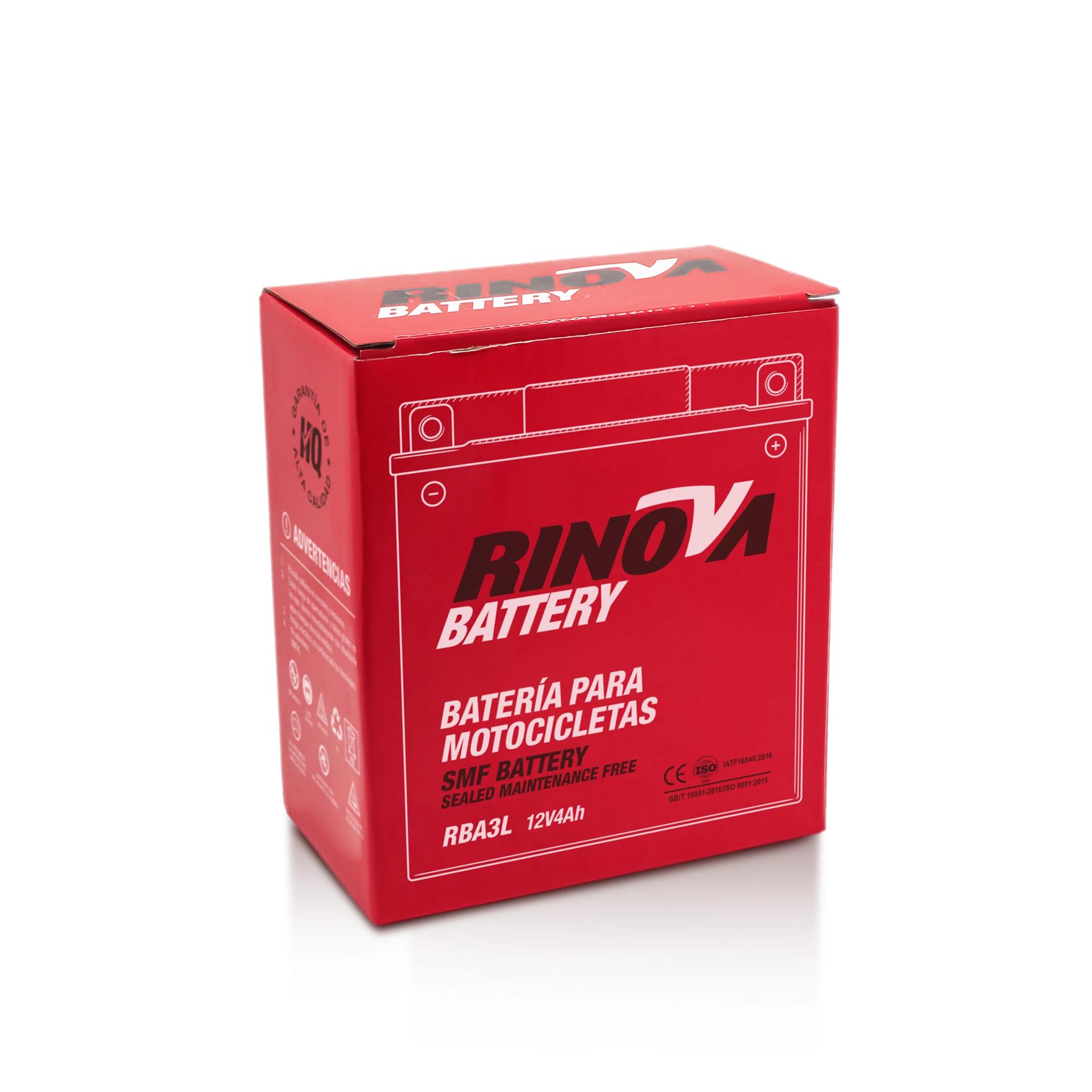 Batería Tipo Pila 12V 4Ah para Motocicleta RBA3L Rinova Battery 4