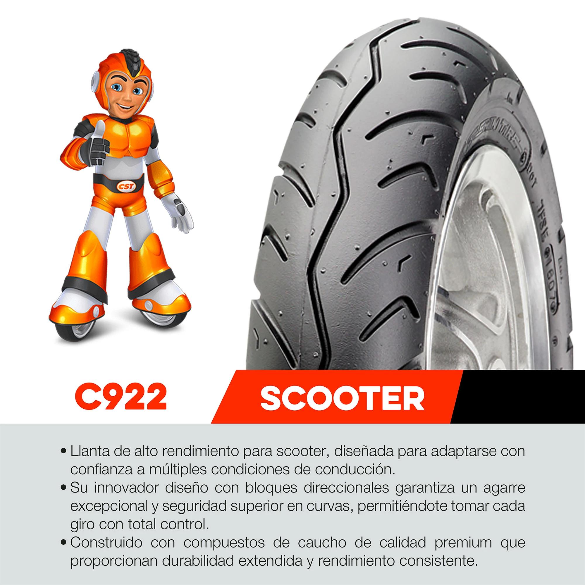 Llanta Moto Scooter 90/90-12 CST C922 44J Sellomatic 3