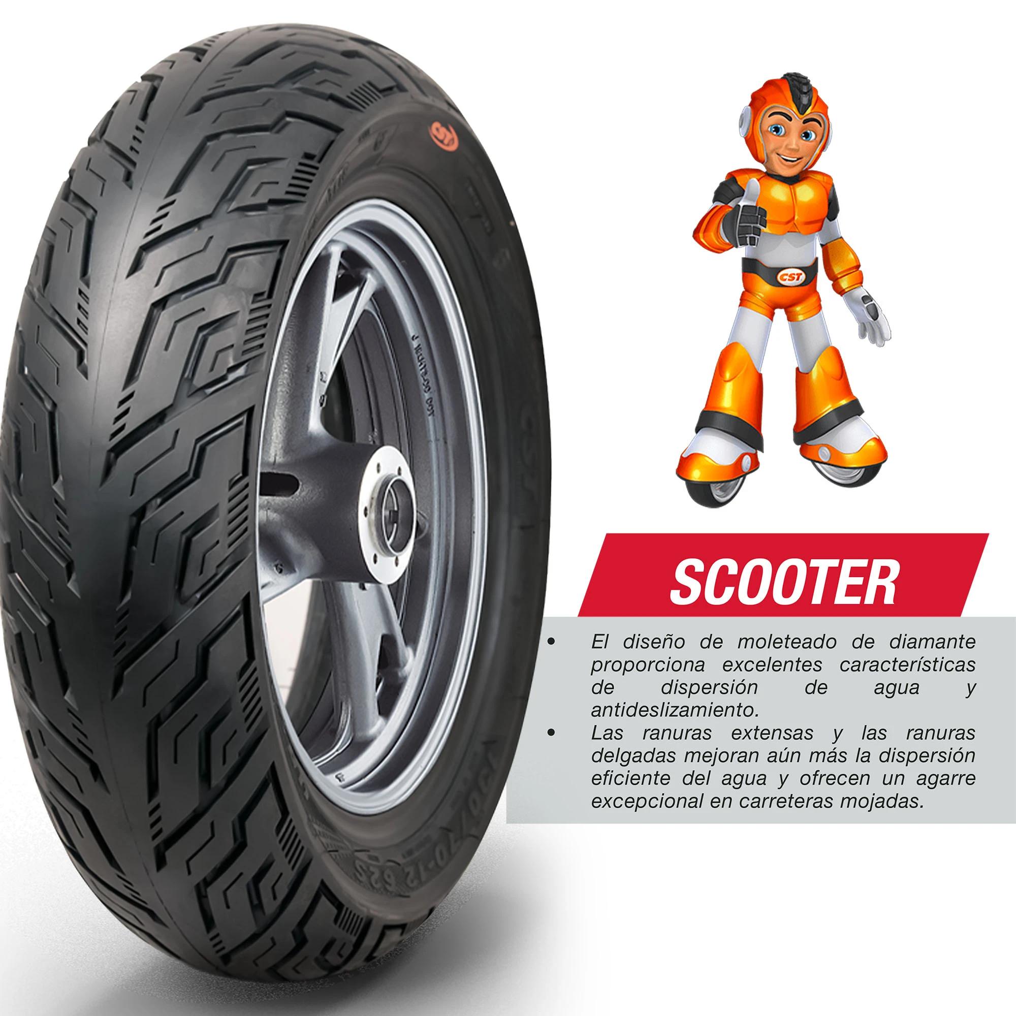 Llanta 110/80-12 CST CM547 TL 61L para Scooter 3